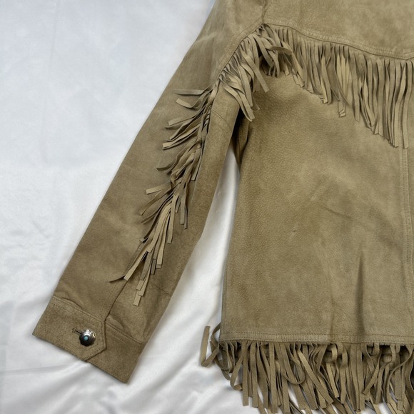 Polo Ralph Lauren Suede Fringe Jacket Leather Western Concho Authentic Dry Goods - Picture 13 of 16